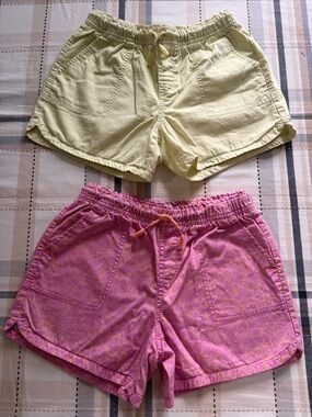 GAP Women's Yellow & Pink Elastic Waist Athletic Shorts